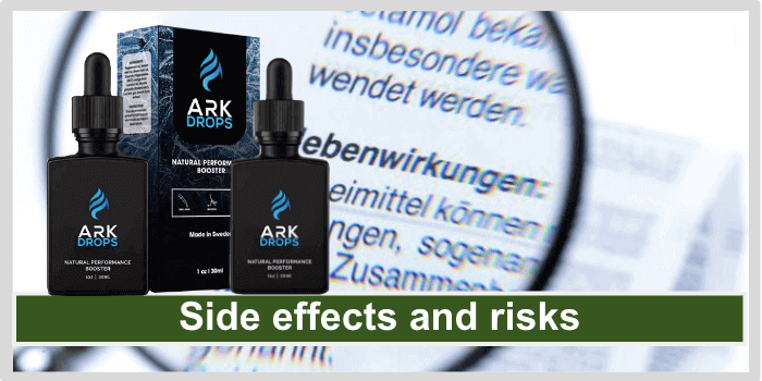 Package insert with inscription Side effects Ark Drops side effects risks
