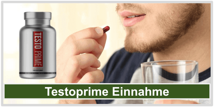 Mann nimmt eine Kapsel ein Testoprime Einnahme Dosierung Anwendung