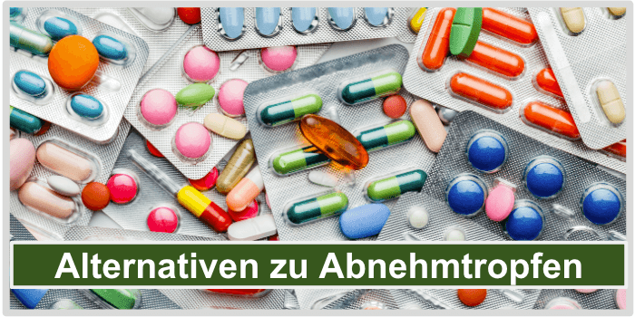 Viele verschiedene Abnehmtabletten und Präparate Abnehmtropfen Alternative Bild