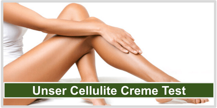 Eine Frau, die über ihre Beine streicht Cellulite Creme Test Bild