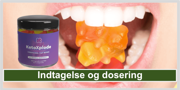 Vingummibamser i en kvindes mund KetoXplode Gummies Indtagelse og dosering