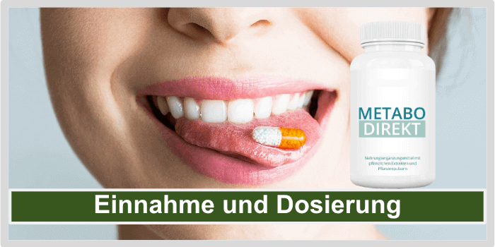 Kapsel liegt auf der Zunge einer Frau Metabo Direkt Einnahme Dosierung Anwendung