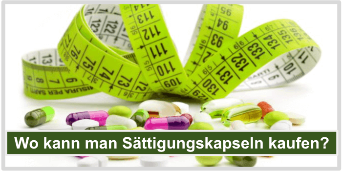 Verschiedene Präparate und Supplements und ein Maßband Sättigungskapseln kaufen Bild
