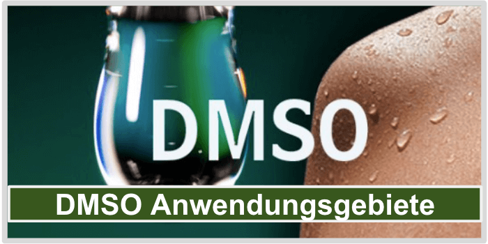 Ein Wassertropfen, ein Knie und die Abkürzung von Dimethylsulfoxid DMSO Anwendungsgebiete
