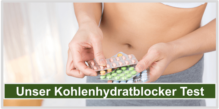 Eine Frau mit verschiedenen Supplements in den Händen Kohlenhydratblocker Test Bild