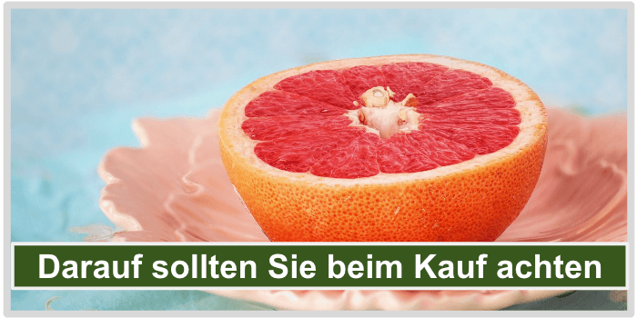 Eine halbierte Grapefruit Darauf beim Kauf achten Bild