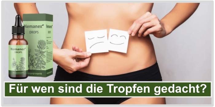 Eine Frau, die Zettel mit Smileys über ihren Bauch hält Für wen sind die Tropfen Bild