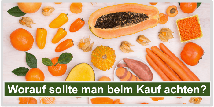 Verschiedene Lebensmittel mit Carotin Worauf beim Kauf achten Bild